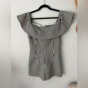 Never worn black & cream cotton romper